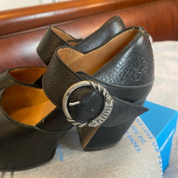 Women's Black Leather Mary Jane Shoes - Picture 4 of 12